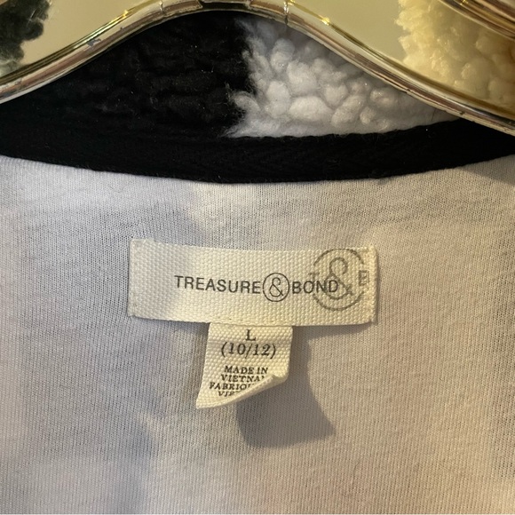 Girls Black White Pink Checkered Fleece Full Zip Jacket - Picture 3 of 3